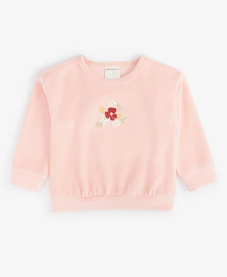 First Impressions Baby Girls Embroidered Velour Top, Created for Macy's