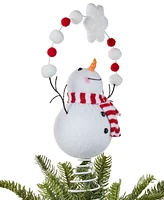 Holiday Lane Christmas Cheer White and Red Snowman & Wreath Tree Topper, Created for Macy's