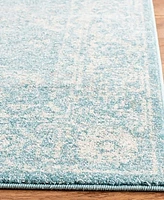 Safavieh Evoke EVK270 Light Blue and Ivory 5'1" x 5'1" Square Area Rug