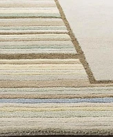 Martha Stewart Collection Striped Border MSR4715A Moss 2'3" x 8' Runner Rug