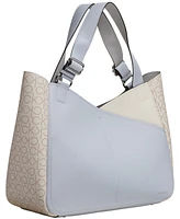 Calvin Klein Zoe Large Colorblock Monogram Tote