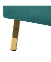 Levitt Square Arm Velvet Accent Chair with Metal Base