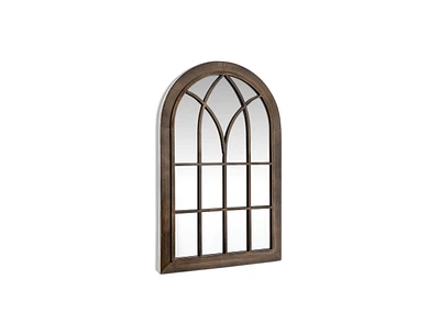 Slickblue 3-Layered Arched Mounted Mirror for Vanity Bedroom Entryway-Rustic Brown