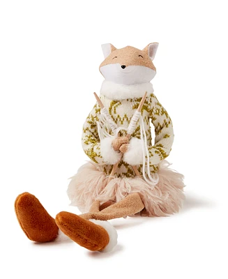 Holiday Lane Woodland Knit Fox Tabletop Decor, Created for Macy's