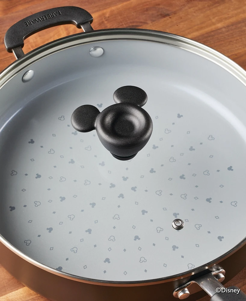 Farberware Disney Monochrome Ceramic Nonstick 4.5 Quart Saute Pan with Lid