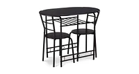 Slickblue 3 Pcs Dining Set Table and 2 Chairs Bistro Pub Furniture