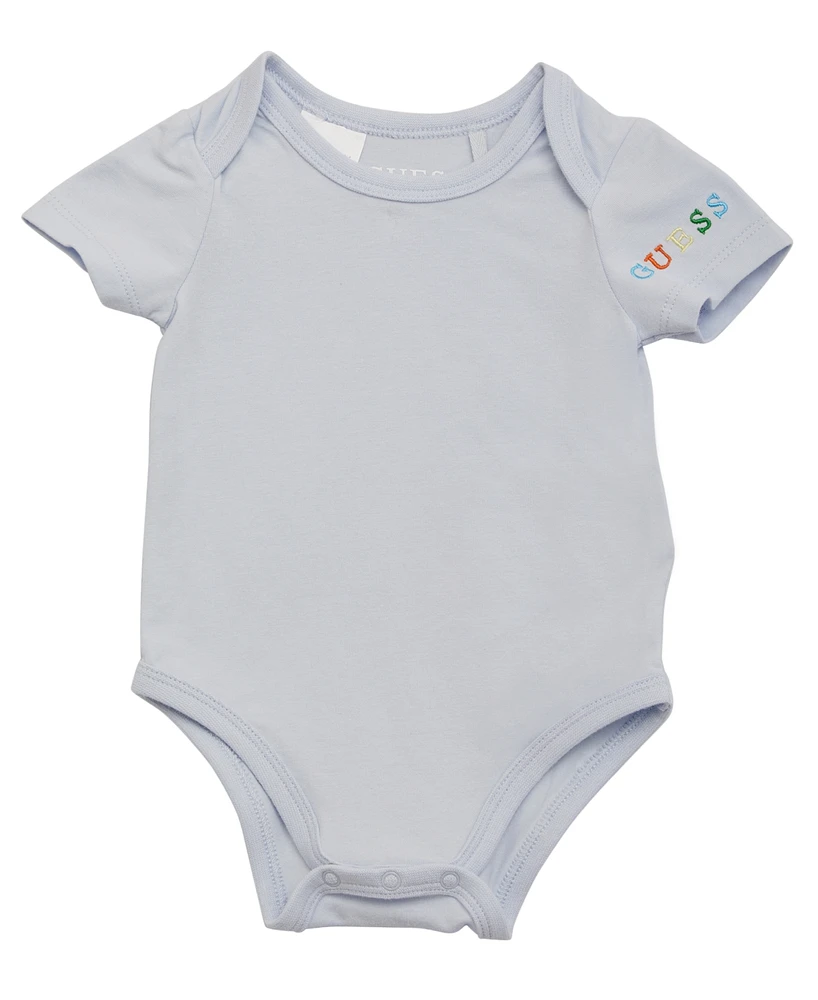 Guess Baby Boy Short Sleeve Bodysuit and Embroidered Bubble