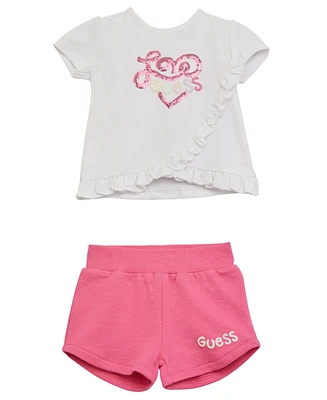 Guess Baby Girls Short Sleeve Top and Set