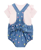 Guess Baby Girls Bodysuit and Embroidered Bubble