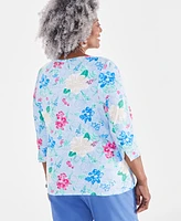 Style & Co Plus Printed Pima Cotton Top