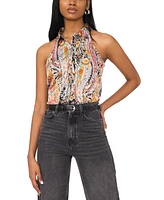1.state Women's Printed Sleeveless Button-Up Blouse