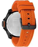 Tommy Hilfiger Men's Orange Silicone Watch 46mm