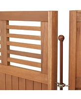 Sunnydaze Decor Meranti Wood/Teak Oil Finish Folding Privacy Screen - 44 in