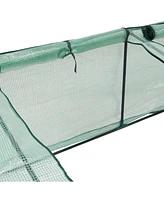 Sunnydaze Decor Steel Pvc Cover Mini Slant Cloche Greenhouse with Zipper - Green