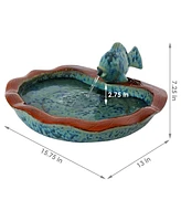 Sunnydaze Decor Fish Glazed Ceramic Outdoor Water Fountain