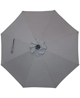 Sunnydaze Decor 9 ft Solar Aluminum Patio Umbrella with Tilt and Crank - Gray