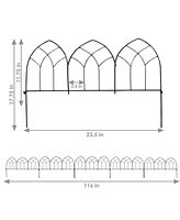 Sunnydaze Decor 5-Piece Narbonne Steel Garden Border Fencing - 9 ft - Black