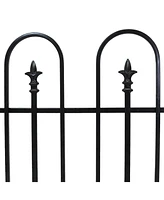 Sunnydaze Decor Strasbourg 6' Set of 2 Steel Decorative Garden Fence Panels - 37.5" W x 30.5" H Per Panel - Black