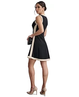 Dkny Women's Colorblocked Fit & Flare Mini Dress