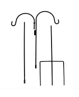 Sunnydaze Decor Black Steel Hanging Double Shepherd Hooks - 84 in - Set of 2