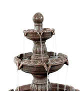 Sunnydaze Decor Mediterranean Resin Outdoor 4-Tier Water Fountain