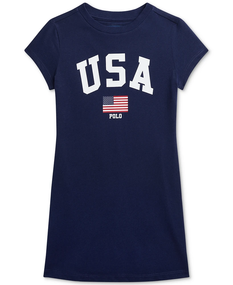 Polo Ralph Lauren Little Girls Team Usa Cotton T-Shirt Jersey Dress