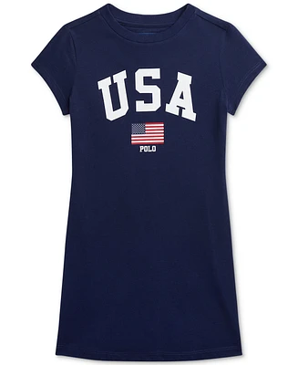 Polo Ralph Lauren Little Girls Team Usa Cotton T-Shirt Jersey Dress