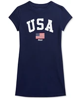 Polo Ralph Lauren Little Girls Team Usa Cotton T-Shirt Jersey Dress