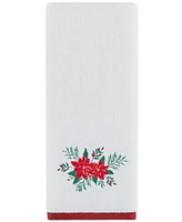 Holiday Lane Poinsettia Embroidered 2-Pc. Hand Towel Set, Created for Macy's