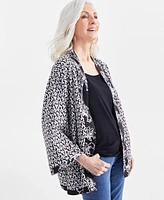 Style & Co Petite Linen-Blend Reversible Kimono, Created for Macy's