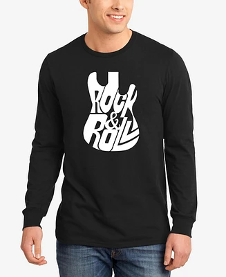 La Pop Art Rock And Roll Guitar - Men's Word Long Sleeve T-Shirt