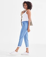 Style & Co Petite Mid-Rise Pull-On Straight-Leg Jeans