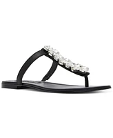 Jessica Rich x Steve Madden Women's Gemma Embellished T-Strap Slingback Sandals