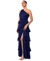 Xscape Women's Tiered One-Shoulder Gown