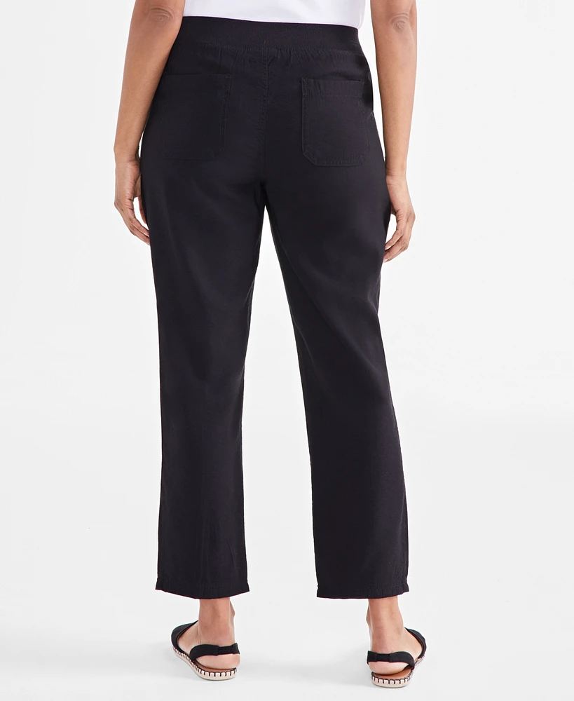 Style & Co Women's Mid-Rise Pull On Straight-Leg Ankle Pants