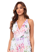 Xscape Women's 3D-Applique Floral-Print Gown