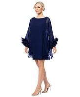 Xscape Women's Ruffled-Trim Overlay Shift Dress