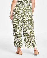 Vince Camuto Plus Size Smocked-Waist Wide-Leg Pants