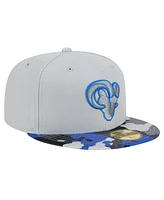 New Era Men's Gray Los Angeles Rams Active Camo 59fifty Fitted Hat