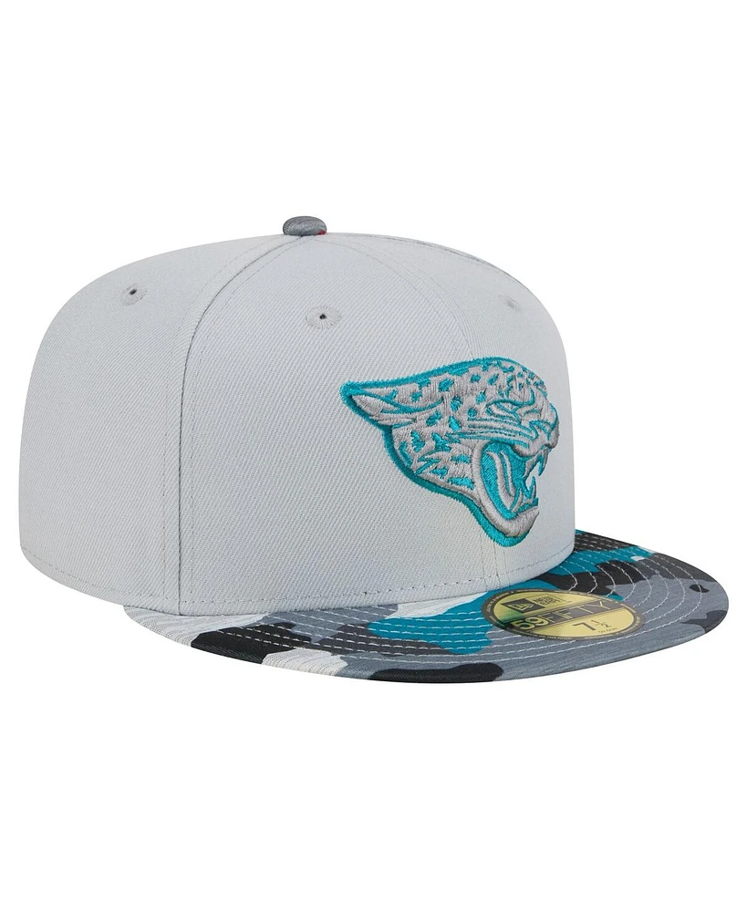 New Era Men's Gray Jacksonville Jaguars Active Camo 59fifty Fitted Hat