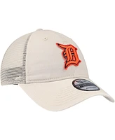 New Era Men's Stone Detroit Tigers Game Day 9twenty Adjustable Trucker Hat