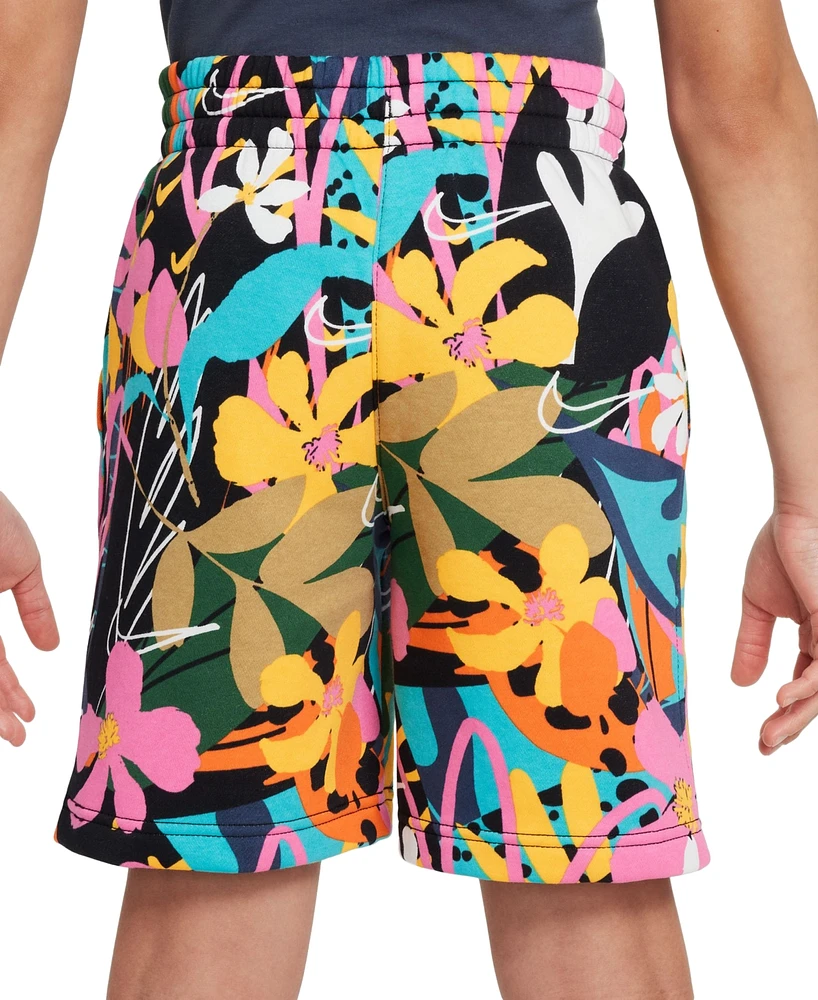 Nike Big Kids Sportswear Printed Club Fleece Shorts