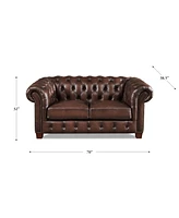 Versailles 70" Top Grain Leather Loveseat