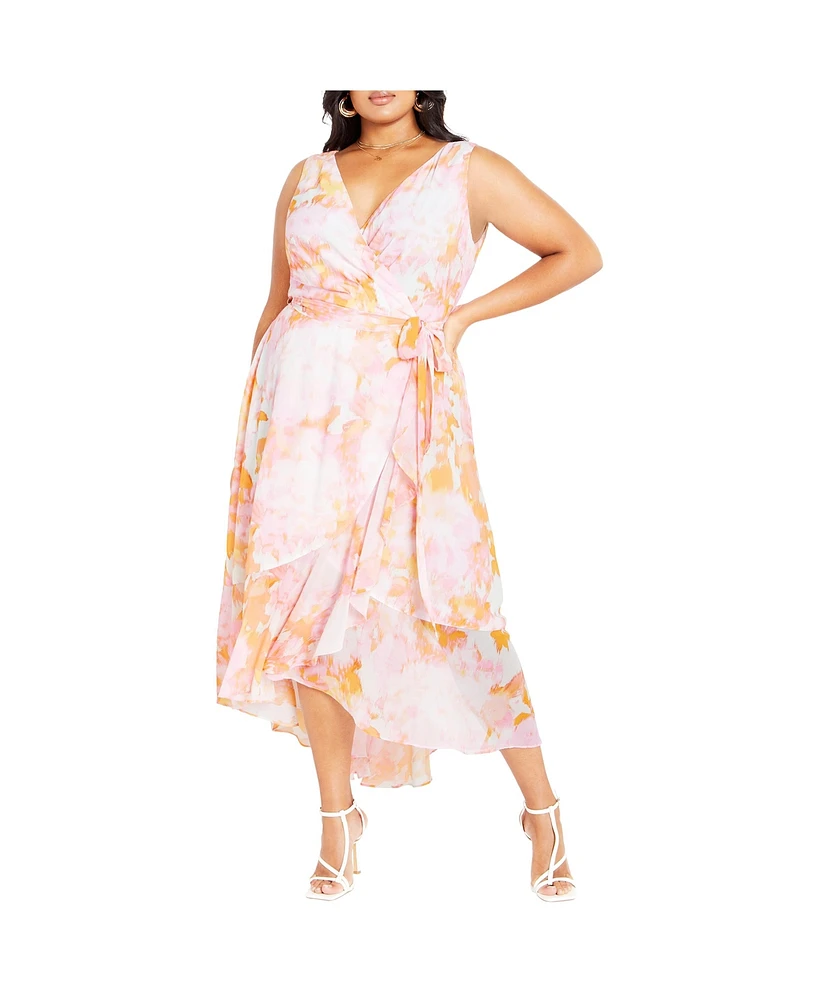 City Chic Plus Aliya Print Maxi Dress