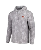 Tommy Bahama Men's Gray Cincinnati Bengals Palm Frenzy Hoodie Long Sleeve T-Shirt