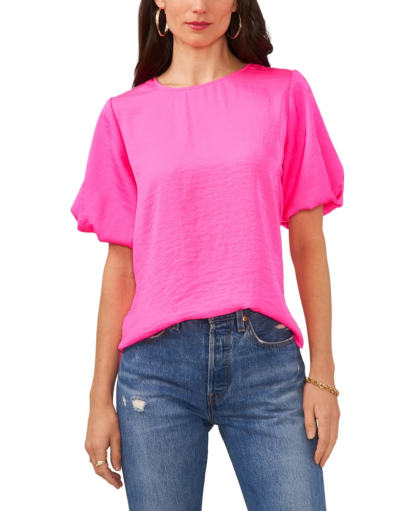 Vince Camuto Women's Crewneck Puff Sleeve Blouse