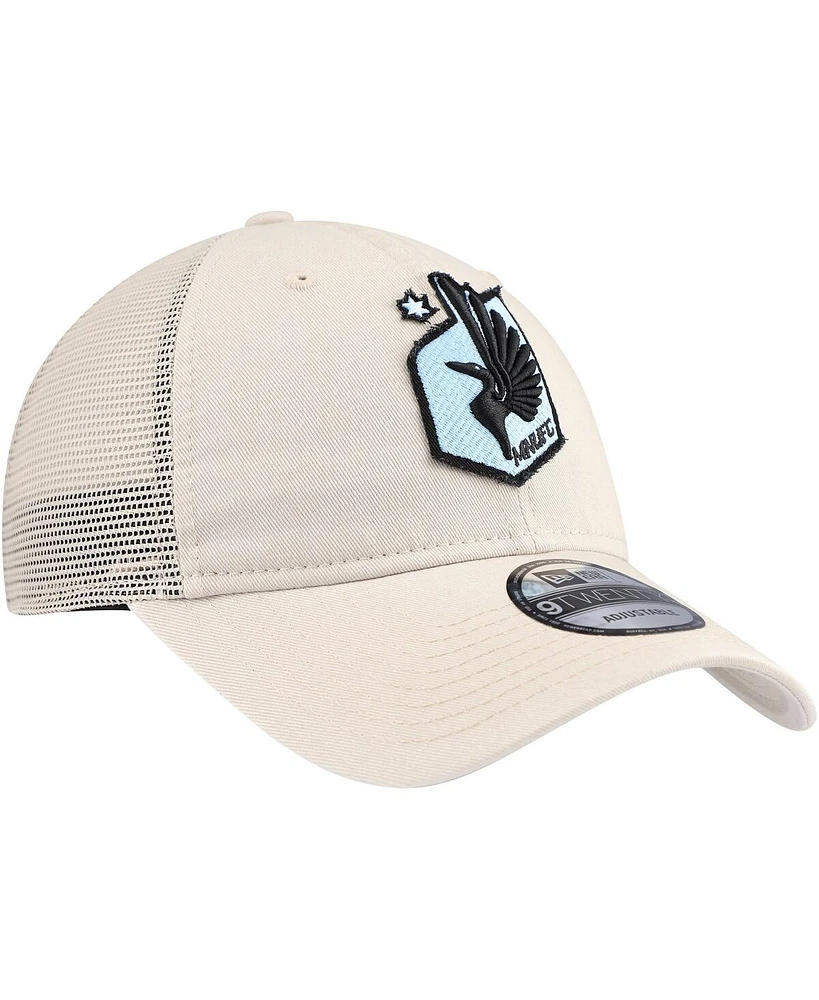 New Era Men's Tan Minnesota United Fc Game Day 9Twenty Adjustable Trucker Hat