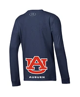 Under Armour Youth Navy Auburn Tigers 2024 On-Court Bench Unity Performance Long Sleeve T-Shirt