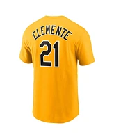 Nike Men's Roberto Clemente Gold Pittsburgh Pirates Fuse Name Number T-Shirt