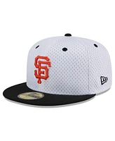New Era Men's White San Francisco Giants Throwback Mesh 59Fifty Fitted Hat